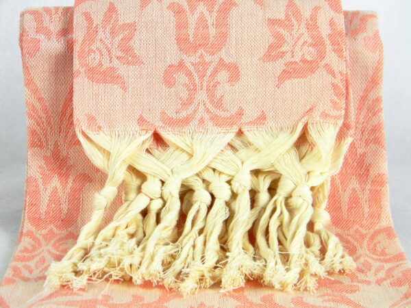 Set asciugamani rosa con frangia - immagine 3