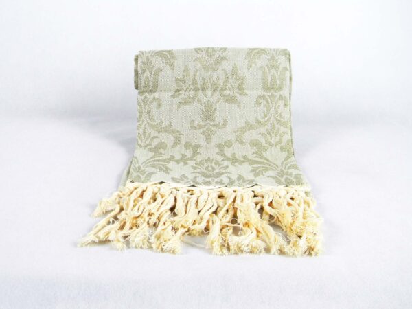 Set asciugamani beige con frangia - immagine 2