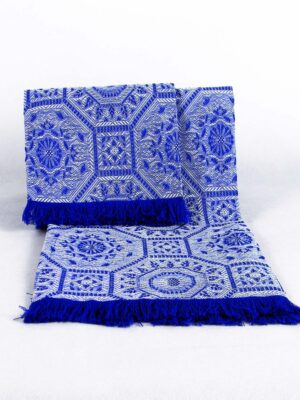 Set asciugamano viso e ospite blu