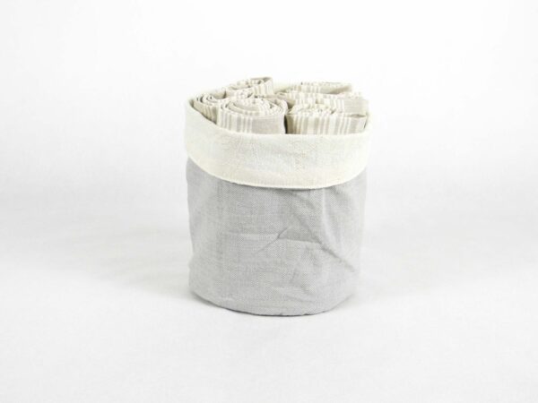 Portapane grigio con 6 strofinacci - immagine 3