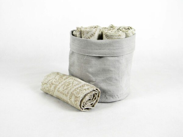 Portapane con 6 strofinacci grigio - immagine 2