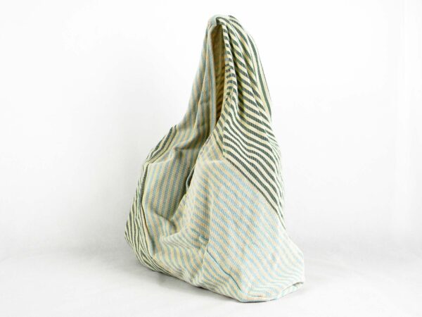 Borsa in cotone a righe celesti - immagine 2