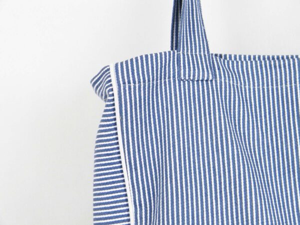 Borsa in cotone a righe blu - immagine 4